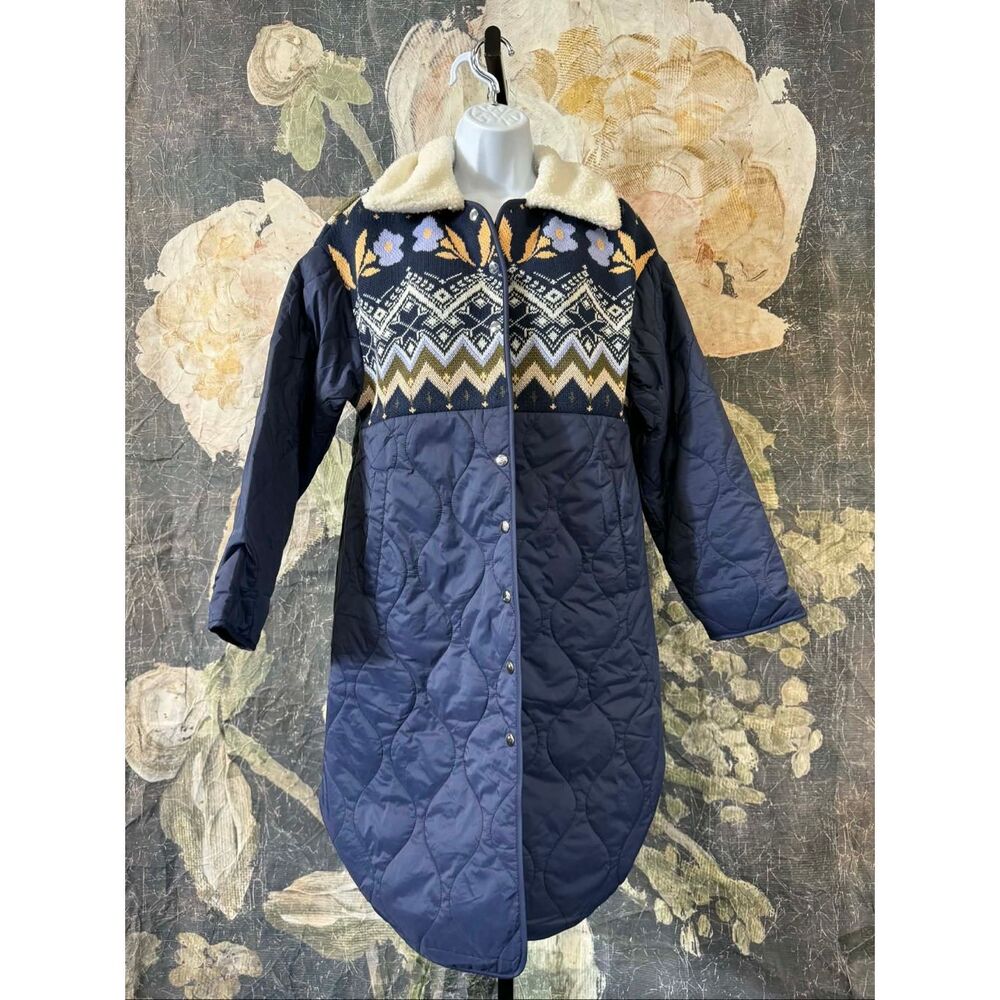 New By Anthropologie Fairisle Mix Liner Jacket Size S - Picture 7 of 13